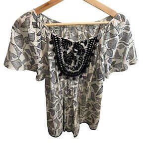 Anthropologie Floreat Embroidered Shirt EUC Small